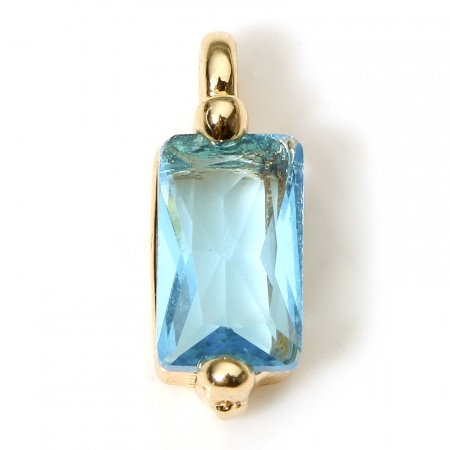 Picture of Eco-friendly Brass Geometric Charms 18K Real Gold Plated Rectangle 8.5mm x 3mm