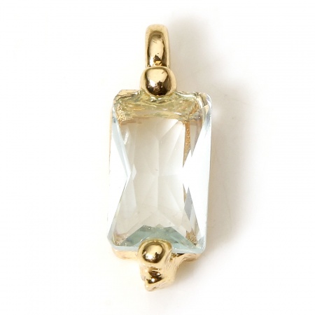 Picture of Eco-friendly Brass Geometric Charms 18K Real Gold Plated Rectangle 8.5mm x 3mm