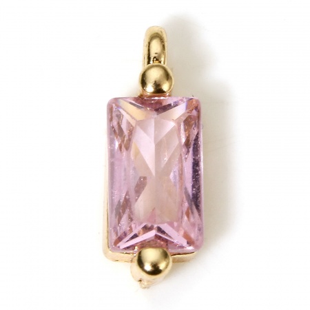 Picture of Eco-friendly Brass Geometric Charms 18K Real Gold Plated Rectangle 8.5mm x 3mm
