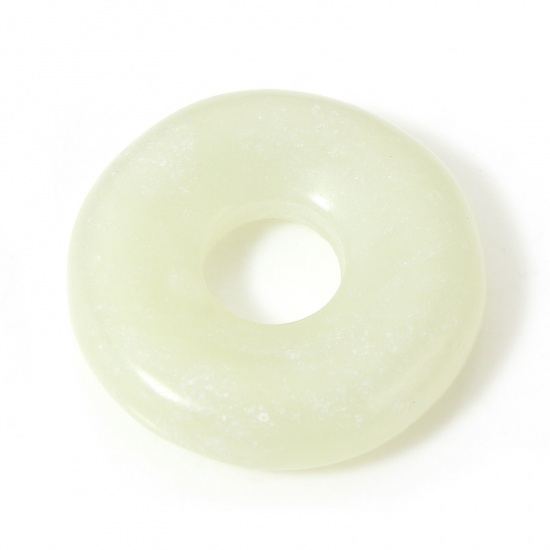 Picture of 1 Piece Jade ( Natural ) Charms Beige Circle Ring 20mm Dia.