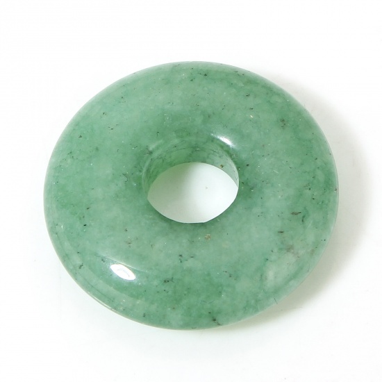 Picture of 1 Piece Aventurine ( Natural ) Charms Green Circle Ring 20mm Dia.