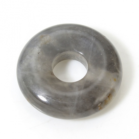 Picture of 1 Piece Crystal ( Natural ) Charms Gray Circle Ring 20mm Dia.