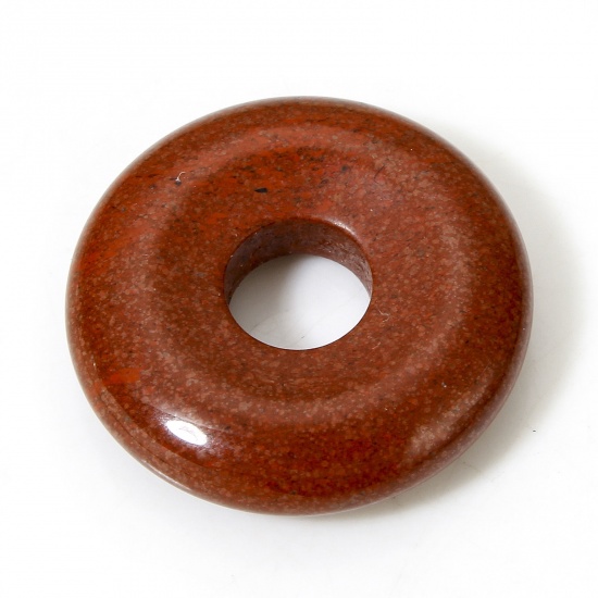 Picture of 1 Piece Stone ( Natural ) Charms Red Brown Circle Ring 20mm Dia.
