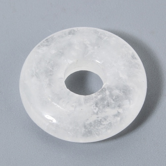 Picture of 1 Piece Quartz Rock Crystal ( Natural ) Charms White Circle Ring 20mm Dia.