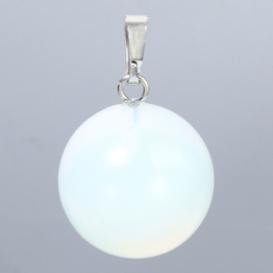 Picture of 1 Piece Opal ( Natural ) Charms White Ball 28mm x 18mm