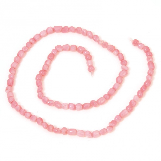 Picture of 1 Strand (Approx 100 - 80 PCs/Strand) Coral ( Natural Dyed ) Beads For DIY Charm Jewelry Making Irregular Pink About 7x5mm - 4x3mm, Hole: Approx 0.5mm, 39cm(15 3/8") long