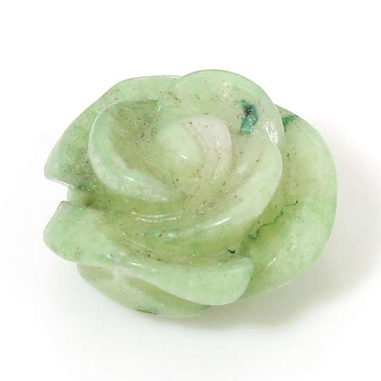 Immagine di 1 Pz Corallo ( Naturale/Tintura ) (Mezzo Foro) Perline per la Creazione di Gioielli con Ciondoli Fai-da-te Rosa Verde Come 13x13mm - 10x10mm, Foro: Circa 0.8mm