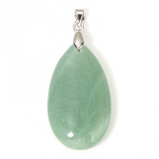 Picture of 1 Piece Aventurine ( Natural ) Charms Green Drop 4.5cm x 2cm
