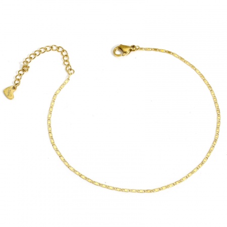 Bild von Großhandel 304 Edelstahl Schmuckkette Kette Fußketten, 18K Vergoldet Vakuumbeschichtung, Unisex Minimalistisch Geschenk Schmuckbedarf, 22cm lang, 1 Strang