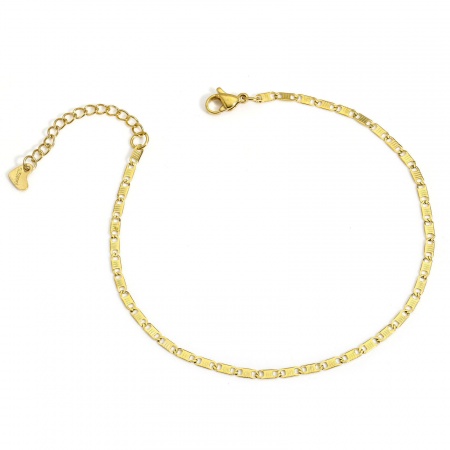 Bild von Großhandel 304 Edelstahl Schmuckkette Kette Fußketten, 18K Vergoldet Vakuumbeschichtung, Unisex Minimalistisch Geschenk Schmuckbedarf, 23cm lang, 1 Strang