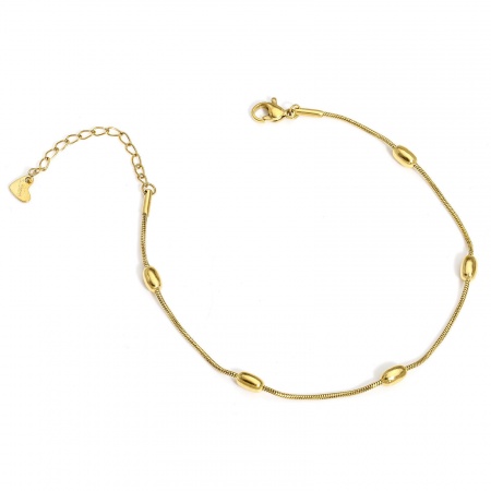 Bild von Großhandel 304 Edelstahl Schlangenkette Fußketten, 18K Vergoldet Vakuumbeschichtung, Unisex Minimalistisch Geschenk Schmuckbedarf, 22cm lang, 1 Strang