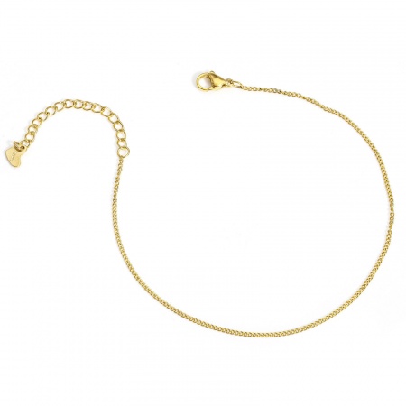 Bild von Großhandel 304 Edelstahl Panzerkette Kette Fußketten, 18K Vergoldet Vakuumbeschichtung, Unisex Minimalistisch Geschenk Schmuckbedarf, 23cm lang, 1 Strang