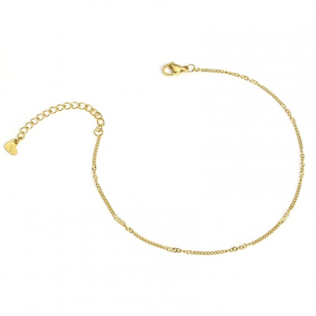 Bild von Großhandel 304 Edelstahl Panzerkette Kette Fußketten, 18K Vergoldet Vakuumbeschichtung, Unisex Minimalistisch Geschenk Schmuckbedarf, 22cm lang, 1 Strang