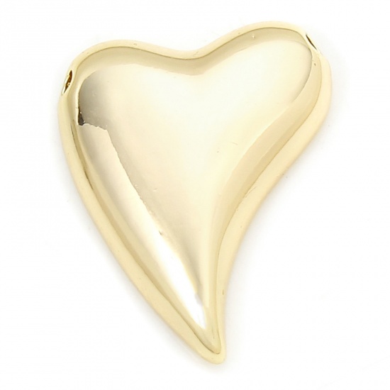 Immagine di 1 Piece Eco-friendly Brass Valentine's Day Charms 18K Real Gold Plated Heart 20.5mm x 16mm