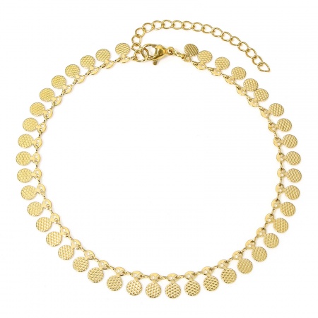 Image de Chaînes de Cheville En Gros Doré en 304 Acier Inoxydable, Géométrique Chaîne à Maillons Faite à la Main aux Femmes À la Mode Cadeau Fournitures de Bijoux 22.5cm long, 1 Pièce