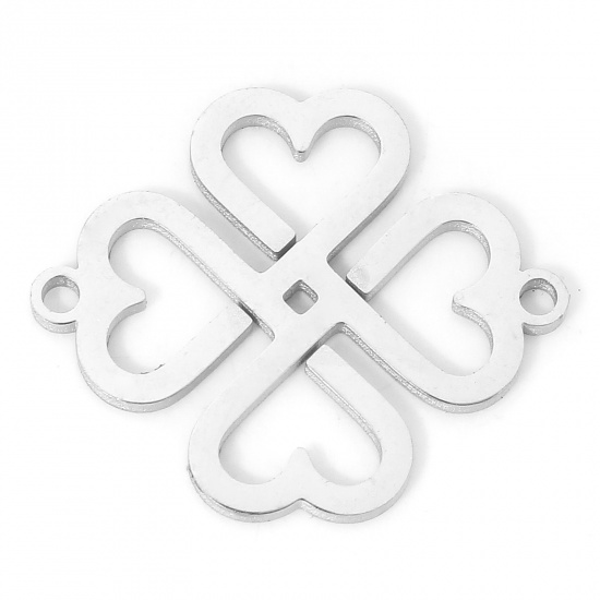 Immagine di 5 PCs 304 Stainless Steel Connectors Charms Pendants Silver Tone Celtic Knot Hollow 19mm x 16mm