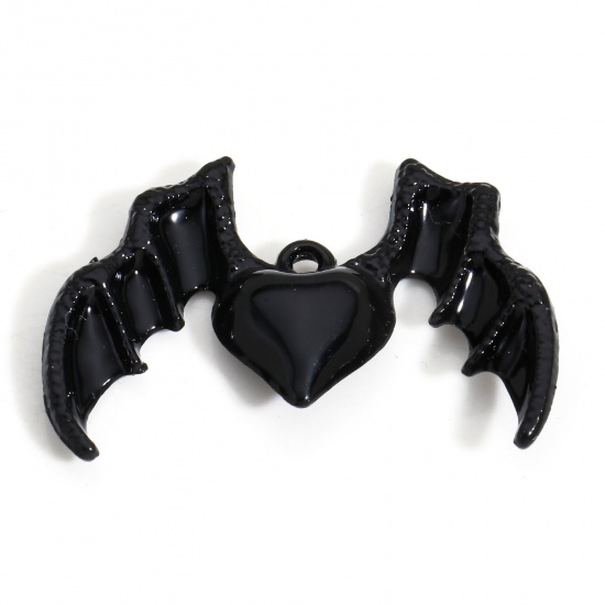 Immagine di 10 Pz Lega di Zinco Halloween Ciondoli Nero Diavolo Di Halloween Ali 3.7cm x 2.5cm