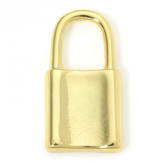 Immagine di 1 Piece Eco-friendly Brass Charms 18K Real Gold Plated Lock 3D 20mm x 10.5mm