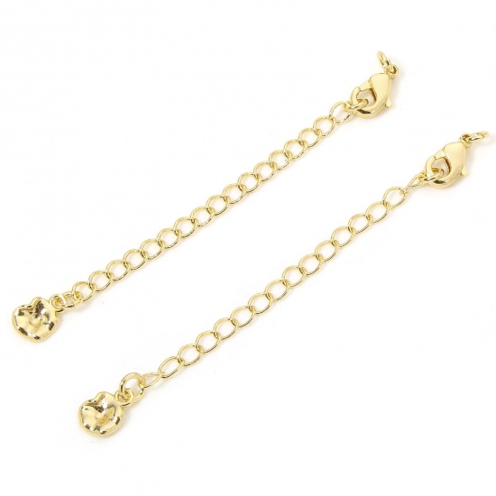 Immagine di 1 Piece Eco-friendly Brass Extender Chain Lotus Leaf 14K Real Gold Plated 5cm(2") long, 7.5cm