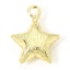 Picture of 1 Piece Brass Galaxy Charms 18K Gold Plated Pentagram Star Frosted 15.5mm x 13mm