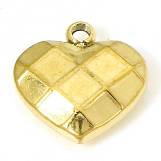 Immagine di 1 Piece Eco-friendly Vacuum Plating 304 Stainless Steel Stylish Charms Gold Plated Heart 11mm x 10.5mm