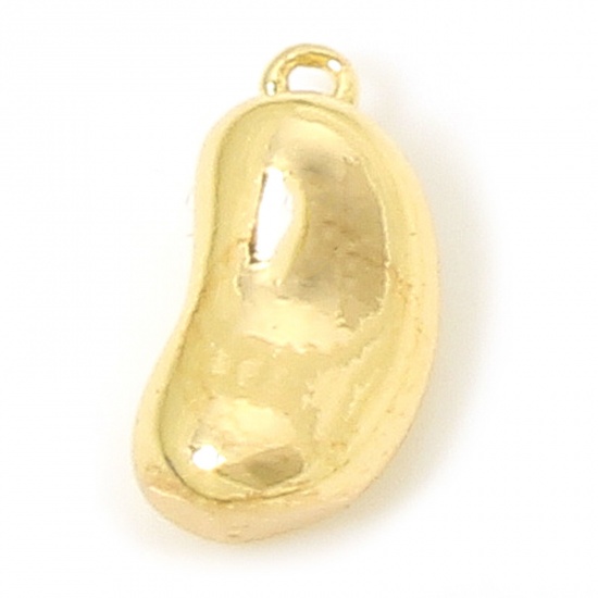 Imagen de 2 Unidades Respetuoso del Medio Ambiente Latón Colgantes Guisante 18K Oro Real Chapado 3D 11mm x 6mm