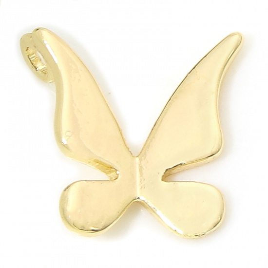 Bild von 2 PCs Eco-friendly Brass Insect Charms 18K Real Gold Plated Butterfly Animal 10mm x 10mm