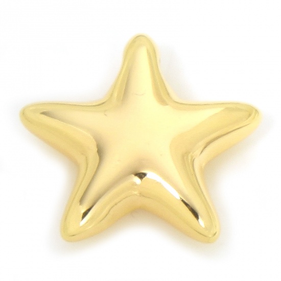 Immagine di 1 Pz Ecologico Ottone Galassia Ciondoli Stella a Cinque Punte 18K Oro riempito 18mm x 17mm