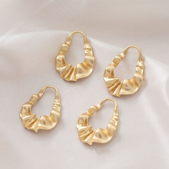 Bild von 1 Stück Messing Geometrisch Anhänger Matt Gold Tropfen 3.2cm x 2.4cm