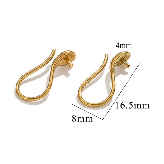 Immagine di 4 Pz 304 Acciaio Inossidabile Orecchini con Ganci a Filo per Orecchio per Accessori per la Creazione di Gioielli Fai-da-te Con Perno Di Cauzione Con Perline 16mm x 8mm, Posta/Filo Dimensione: (18 misura)