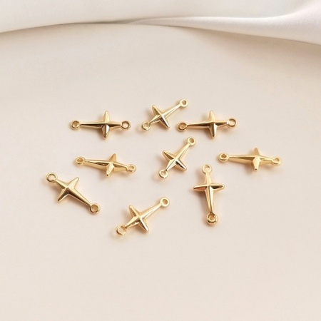 Picture of Eco-friendly Brass Charms Extender Chain Ends 14K Real Gold Plated