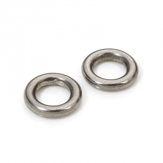 Picture of 5 PCs 2mm 304 Stainless Steel Closed Soldered Jump Rings Findings Round Silver Tone 10mm Dia.