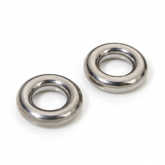 Picture of 5 PCs 3mm 304 Stainless Steel Closed Soldered Jump Rings Findings Round Silver Tone 12mm Dia.