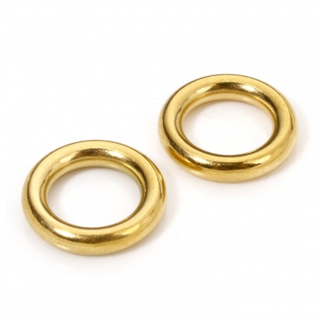 Immagine di 5 Pz 16mm Dia, 3mm Placcatura Sottovuoto 304 Acciaio Inossidabile Chiuso Stile Anello di Salto Placcato Oro 18K Tondo