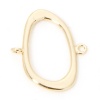 Bild von 5 Stück Messing Geometrisch Steckverbinder Charms Anhänger Unregelmäßig Oval 18K Gold Plattiert Hohl 18mm x 15.5mm
