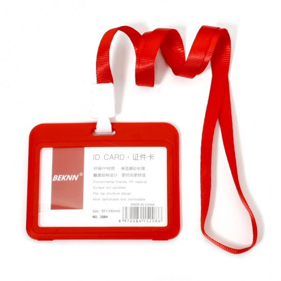 Immagine di 12 Pz Poliestere & PVC Semplice Porta Carta D'identità Rettangolo Rosso 10cm x 7.8cm