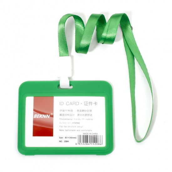 Immagine di 12 Pz Poliestere & PVC Semplice Porta Carta D'identità Rettangolo Verde 10cm x 7.8cm