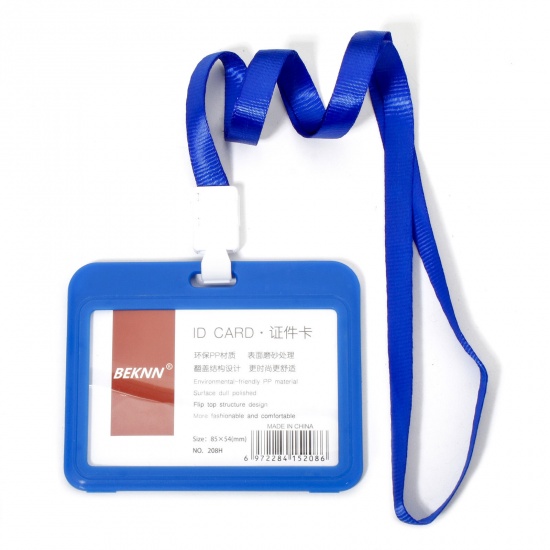 Immagine di 12 Pz Poliestere & PVC Semplice Porta Carta D'identità Rettangolo Blu Scuro 10cm x 7.8cm