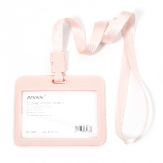 Immagine di 12 Pz Poliestere & PVC Semplice Porta Carta D'identità Rettangolo Rosa 10cm x 7.8cm