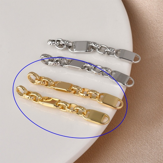 Immagine di 1 Pz Ottone Pendenti Charms Connettori Accessori Catena a Maglie Placcato Oro 14K 5cm x 0.6cm