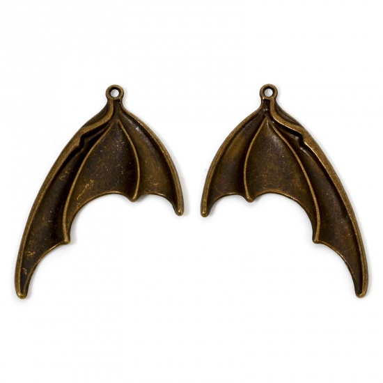Immagine di 5 Paia Lega di Zinco Gotico Ciondoli Pendenti Bronzo Antico Halloween Pipistrello Ali 5.3cm x 3.2cm