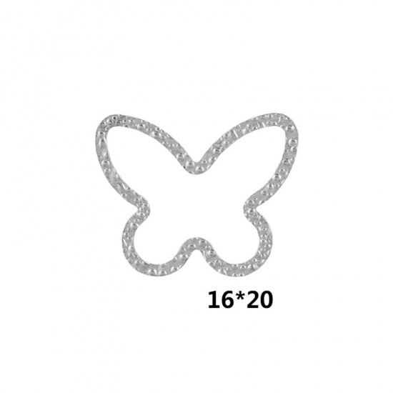 Immagine di 5 Pz 304 Acciaio Inossidabile Pendenti Charms Connettori Farfalla Tono Argento goffratura 20mm x 16mm