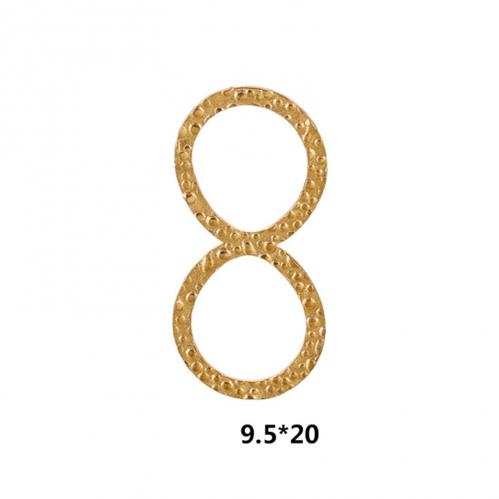 Immagine di 5 Pz Placcatura Sottovuoto 304 Acciaio Inossidabile Pendenti Charms Connettori Simbolo di Infinito Placcato Oro 18K goffratura 20mm x 9.5mm