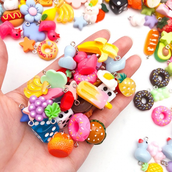 Picture of 1 Packet ( 10 PCs/Set) Resin Charms At Random Mixed Multicolor Mini Simulation