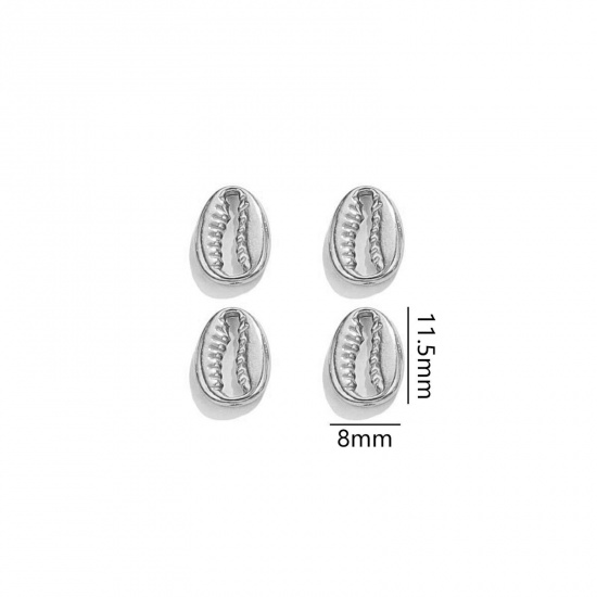 Immagine di 5 Pz 304 Acciaio Inossidabile Gioielli Oceanici Ciondoli Monetaria Caputserpentis Tono Argento 3D 11.5mm x 8mm