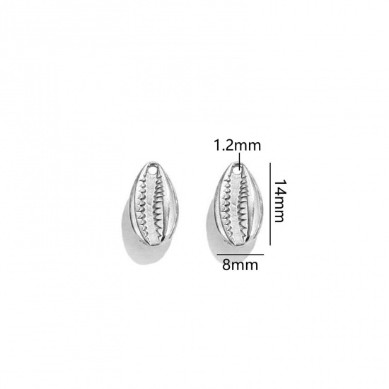 Immagine di 2 Pz 304 Acciaio Inossidabile Gioielli Oceanici Ciondoli Monetaria Caputserpentis Tono Argento 3D 14mm x 8mm
