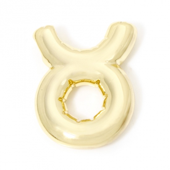 Immagine di 1 Pz Ecologico Ottone Ciondoli Costellazione 18K Vero Oro Placcato Costellazione Toro 20mm x 16mm