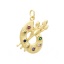 Immagine di 1 Pz Ecologico Ottone Istituto Gioielli Ciondoli Tavola di Colori 18K Vero Oro Placcato Multicolore Cubic Zirconiae 25mm x 18mm