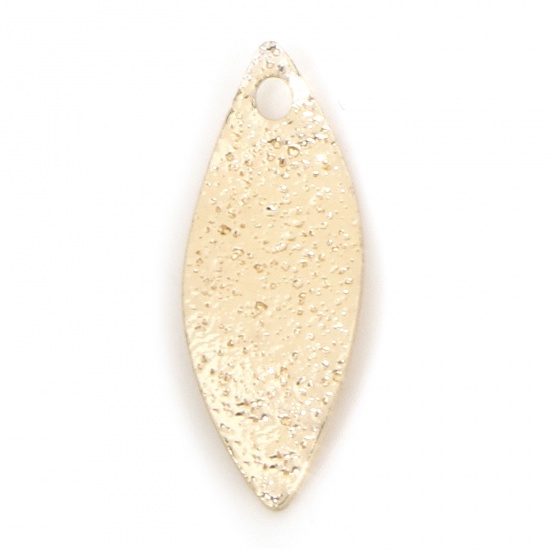 Imagen de 5 Unidades Respetuoso del Medio Ambiente Latón Geométrico Colgantes Oliva 14K Oro Real Chapado Arco Polvo Estelar 15.5mm x 6mm