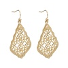 Picture of 10 PCs Eco-friendly Brass Retro Earrings 18K Real Gold Plated Drop Filigree 4.9cm x 2.4cm